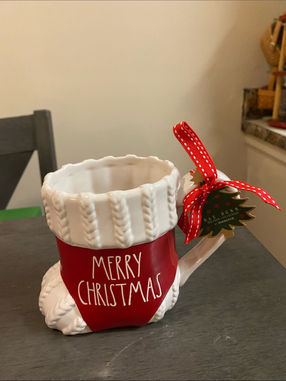 Rae Dunn Red & White "Merry Christmas" Boot Mug